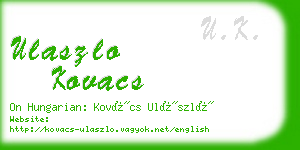 ulaszlo kovacs business card